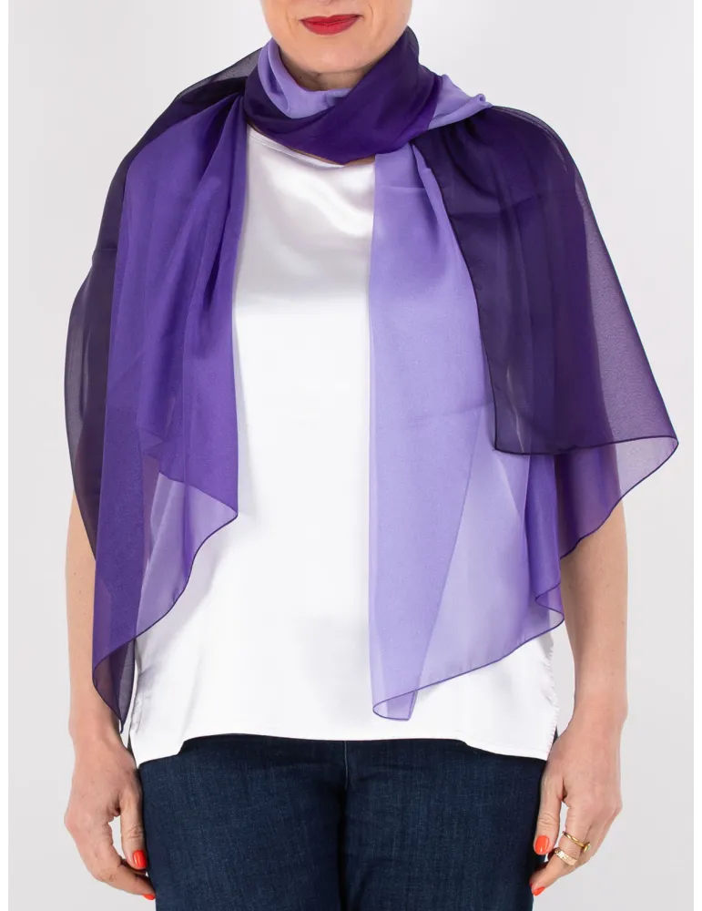 Stola cerimonia pareo chiffon | Sciarpa sfumata dal lilla al viola