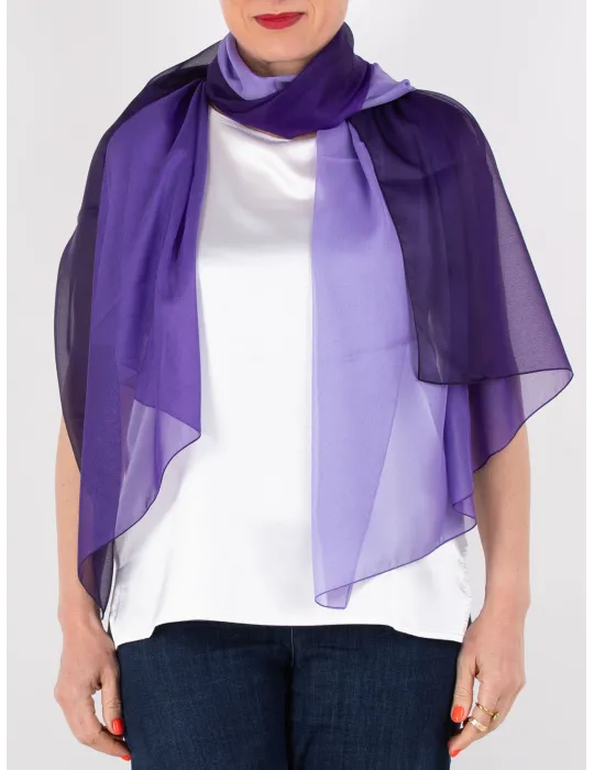 Stola cerimonia pareo chiffon | Sciarpa sfumata dal lilla al viola