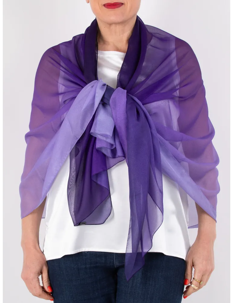 Blended lilac and purple silk scarf shawl sarong Blended lilac and purple silk scarf shawl sarong