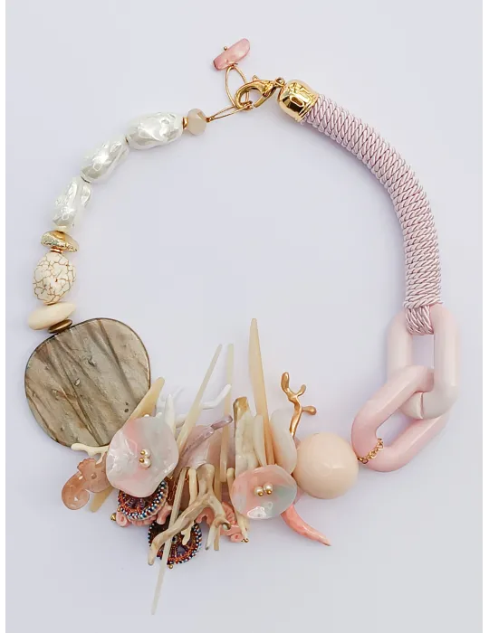 Delicate Necklace White and Pink Pearls | Italian handmade jewels Delicate Necklace White and Pink Pearls | Italian handmade jewels