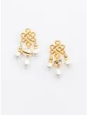 Byzantine-style earrings in gold and pearls