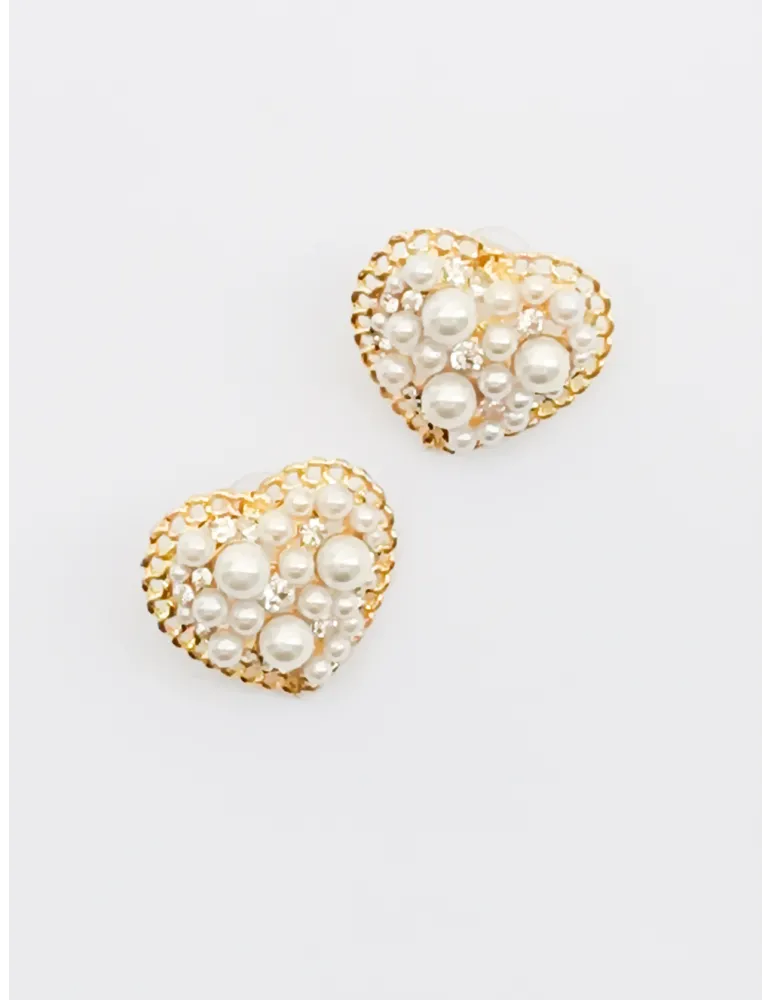 Byzantine-style long earrings in gold and pearls | Italian bijoux