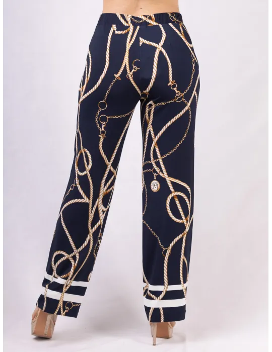 Pantaloni fantasia marina nero e camel taglia 56 by Piero Moretti