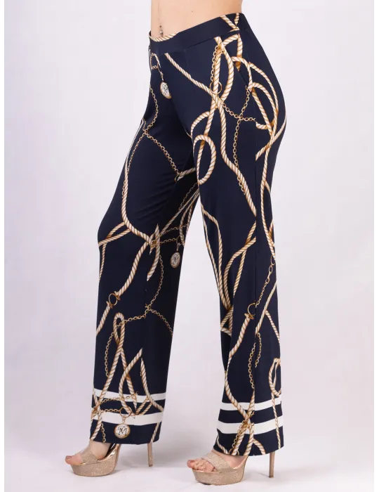 Piero Moretti black and beige logo printed flared trousers