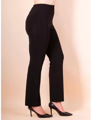 Piero Moretti silk pull-on elegant black flared trousers 2