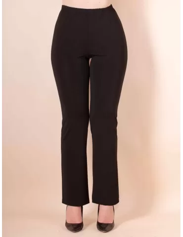Piero Moretti silk pull-on elegant black flared trousers