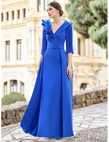 Sonia Pena 1240003 | Green polka dots organza silk ankle formal dress