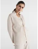 Piero Moretti | Long jacket in creamy white wool jersey