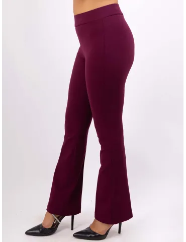 Volpato Thick jersey push up bordeaux flared long trousers 2