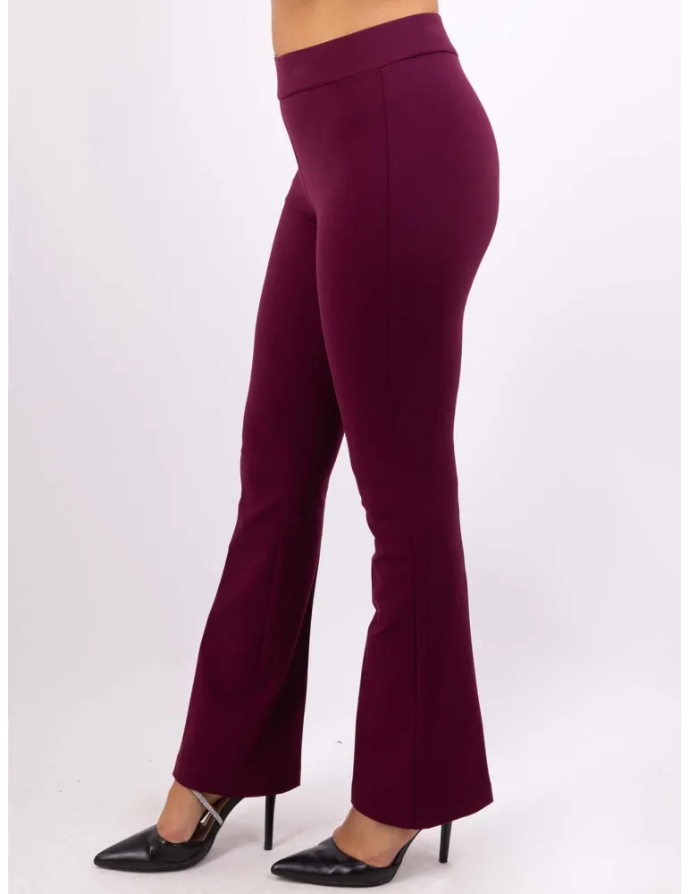 Plus size black jersey flared trousers | Buy Volpato Italian clothing