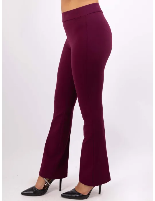 Plus size black jersey flared trousers | Buy Volpato Italian clothing