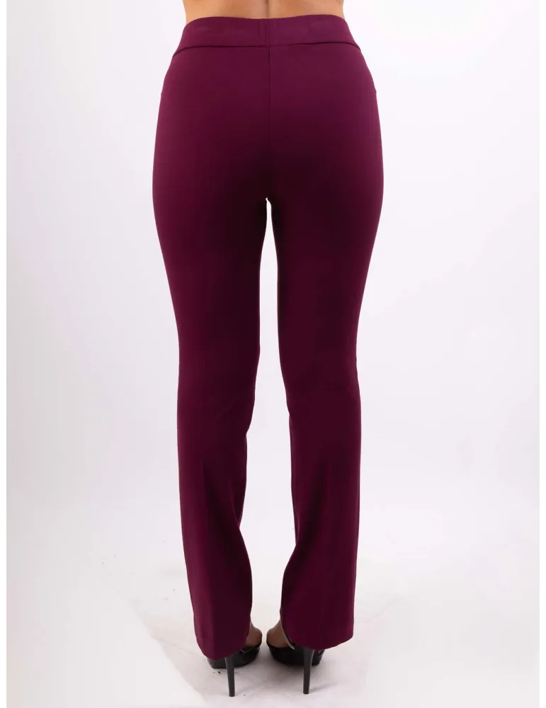 Plus size black jersey flared trousers | Buy Volpato Italian clothing