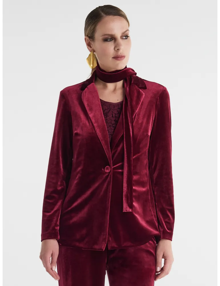 Tailleur elegante velluto bordeaux by Piero Moretti fino alla taglia 60