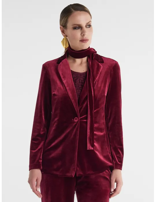 Tailleur elegante velluto bordeaux by Piero Moretti fino alla taglia 60