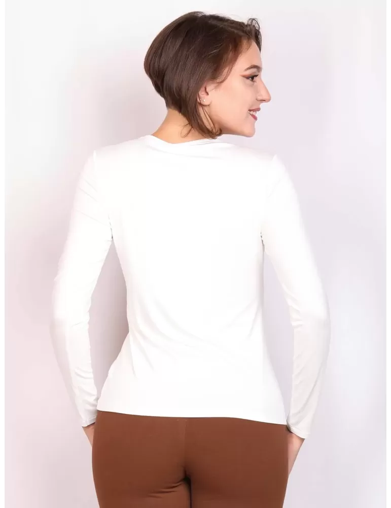 Volpato Italy milky white long sleeves blouse t-shirt