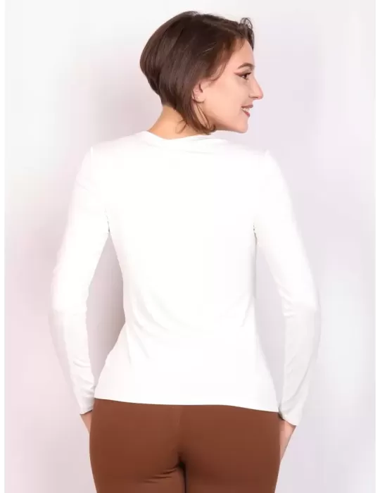 Volpato online | Maglia t-shirt bianco panna a maniche lunghe