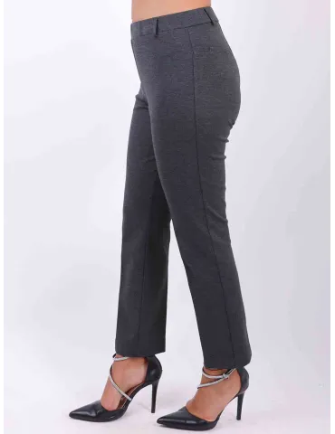 Rubamori grey viscose jersey long cigarette trousers 2