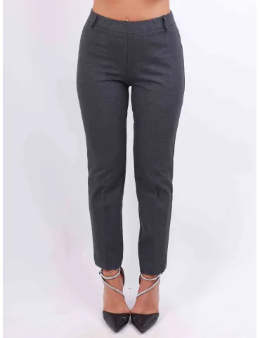 Rubamori grey viscose jersey long cigarette trousers