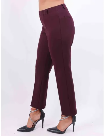 Rubamori bordeaux viscose jersey cigarette long trousers 2