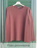 Chocolate brown Wool Sweater with cable-knit details