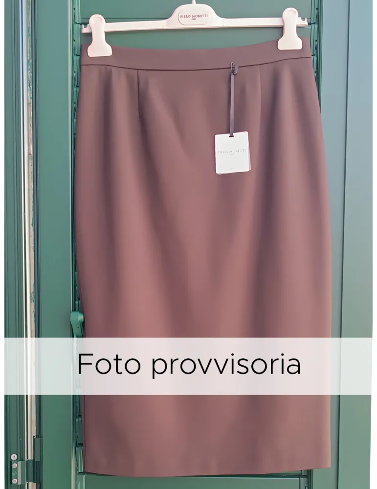 Piero Moretti elegant coffee brown midi pencil skirt