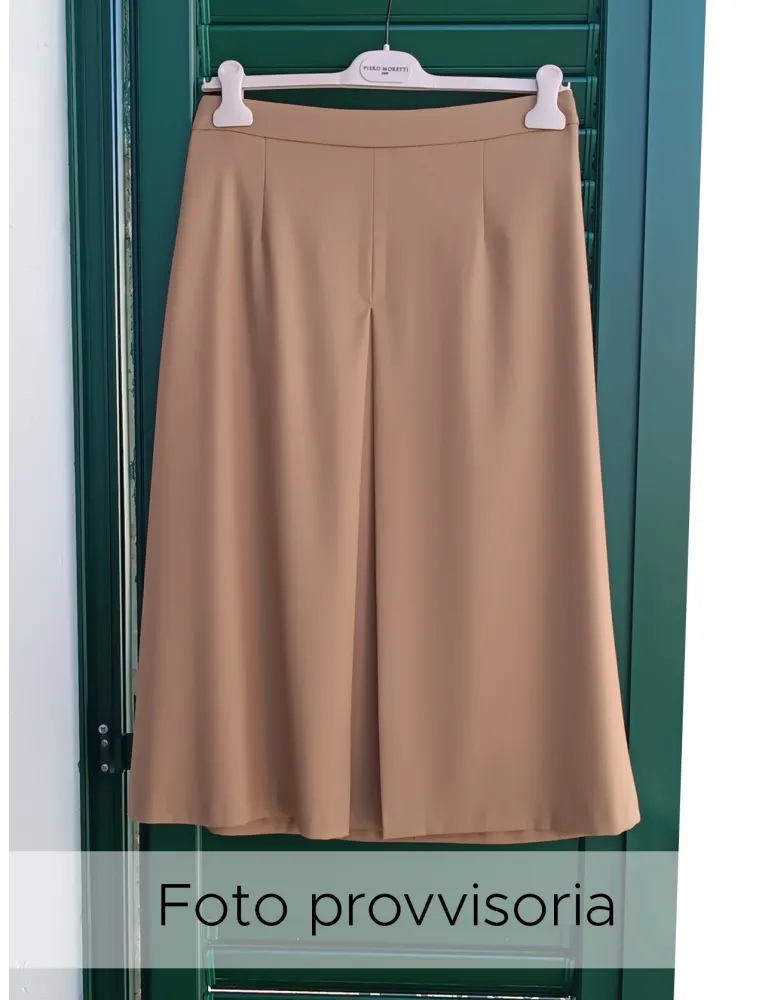 Piero Moretti camel midi Culotte Skirt | Plus size Italian clothing