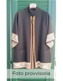 Aldo Colombo Italy | Plus size blue double wool cloak jacket
