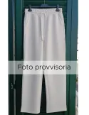 Relaxed-fit white trousers with elastic waist band