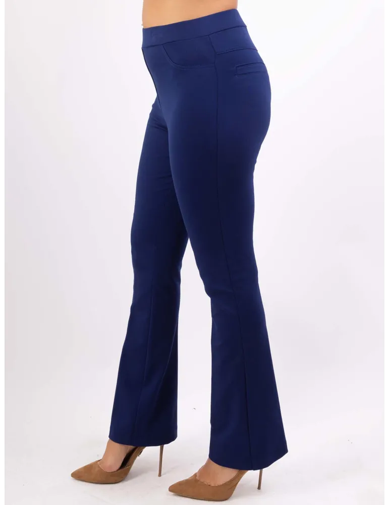 Volpato dark blue jersey viscose flared trousers