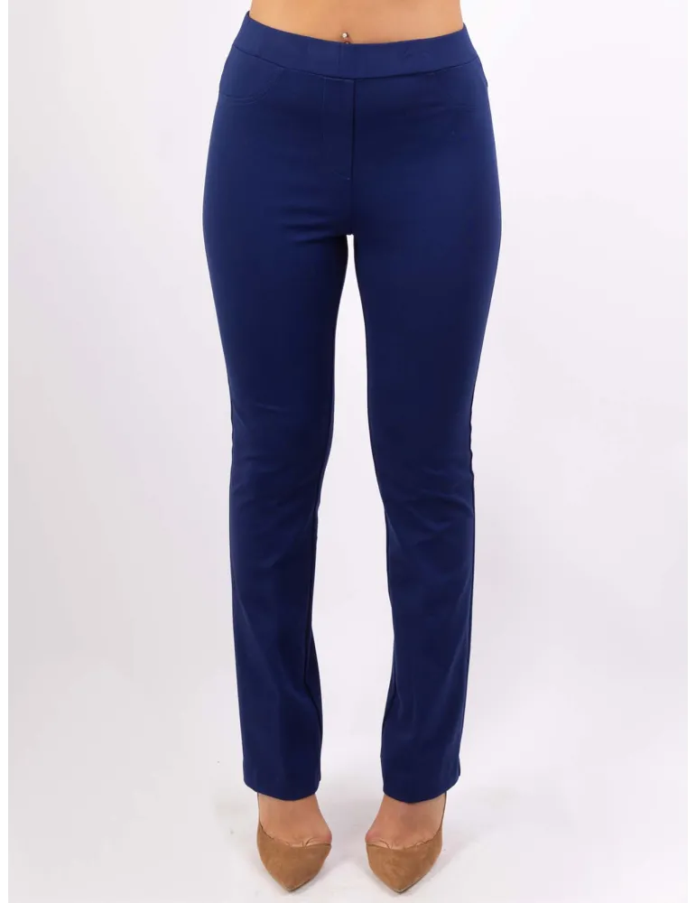 Volpato dark blue jersey viscose flared trousers