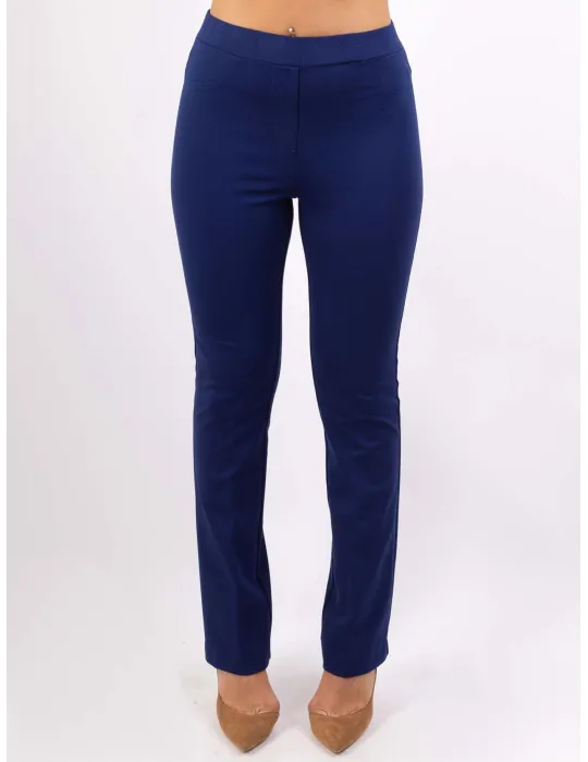 Volpato Italian clothing | Denim blue viscose flared trousers plus size