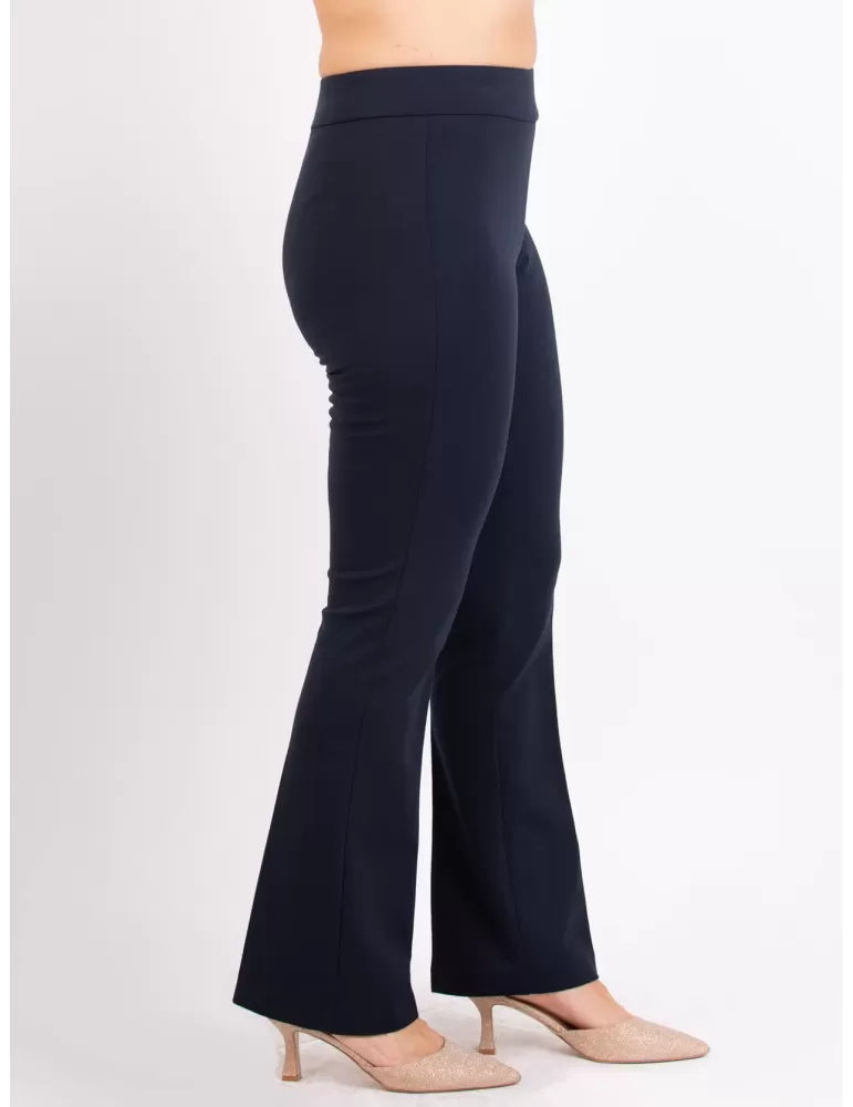 Volpato dark blue jersey viscose flared trousers