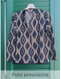 Gold & Blue Jacquard Cardigan Jacket by Volpato