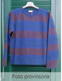 Frida M. Blue and brown merino and cashmere wool sweater