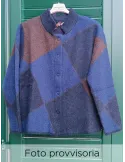 Frida Madè Blue and brown alpaca wool thick knitted jacket