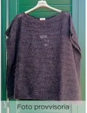Oversized Black poncho precious wools with micro sequins