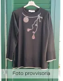 Piero Moretti black wool Long Sweater with rhinestones