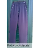 Relaxed-fit dark blue pantsuit trousers with elastic waist band