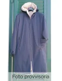 Reversible Navy Blue Parka with White Faux Fur Interior