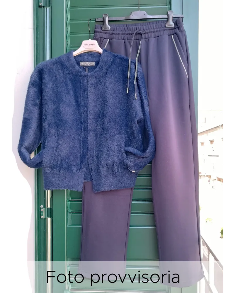 Blue fluffy tracksuit jacket by Riva Tricot
