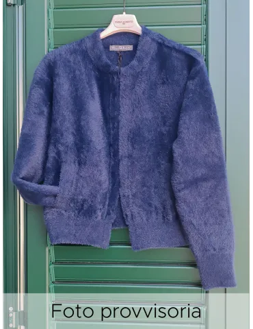 Blue fluffy tracksuit jacket by Riva Tricot