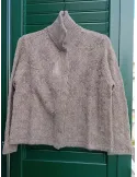 Greige Baby Alpaca Jacket with Sequins and Lurex thread