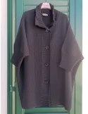 Black Oversized Kimono wool Jacket-Cardigan by Mercuriali