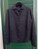 Black Alpaca Wool Polo-Collar Knit Cardigan Jacket