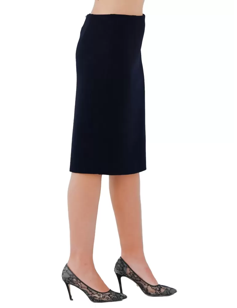 Shopping Aldo Colombo plus size black skirt thick merino wool