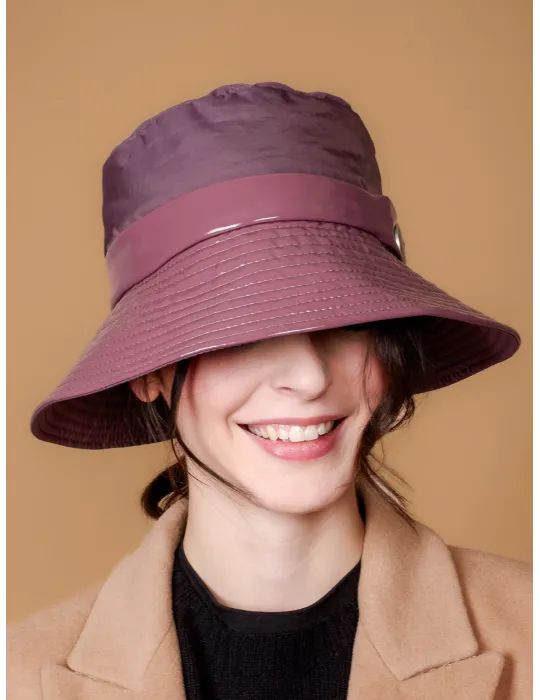 Bissoli Fashion Hats | Cappello cloche antipioggia in vernice rosantic