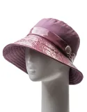 Mauve Rose Rainproof Cloche Hat in Matte and Glossy Fabric