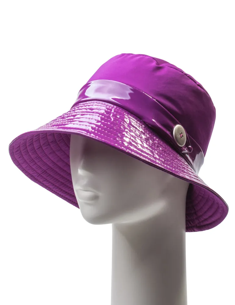 Bissoli Fashion Hats | Cappello cloche antipioggia in vernice viola