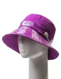 Purple Rainproof Cloche Hat in Matte and Glossy Fabric