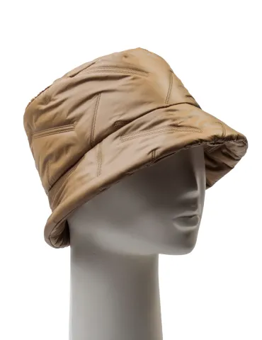 Cappello cloche tessuto tecnico cammello con interno in pile | Bissoli